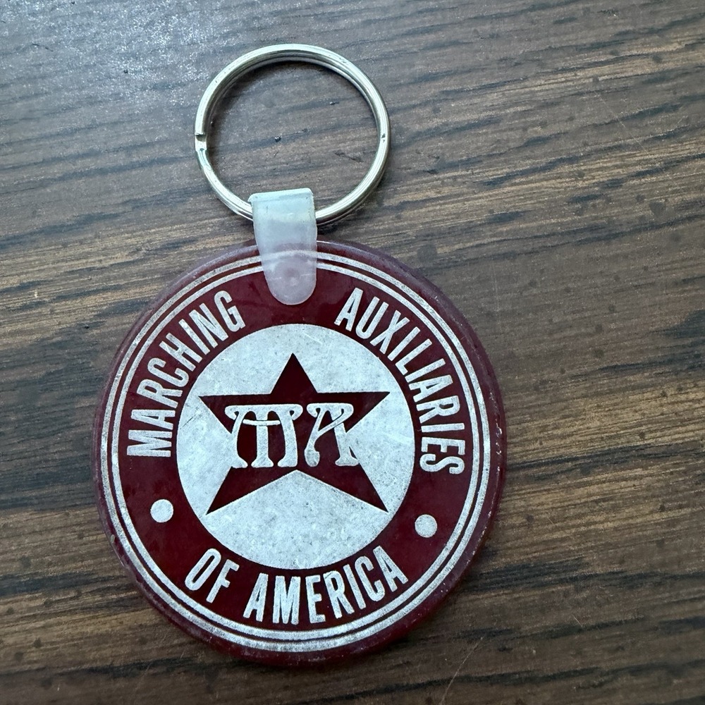Vintage Marching Auxiliaries Of America Round Keychain